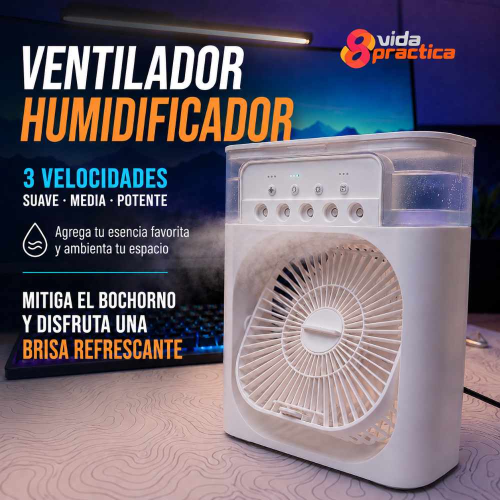 Ventilador Humidificador Portátil 2 en 1