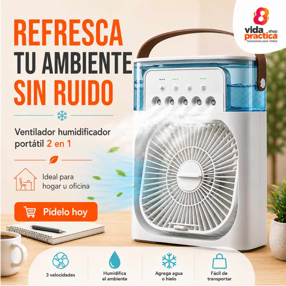 Ventilador Humidificador Portátil 2 en 1